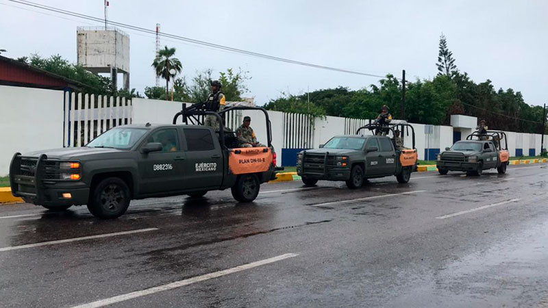 Alistan Sedena y Guardia Nacional puesta en marcha del plan DN-III-E en Lázaro Cárdenas y Coahuayana, Michoacán