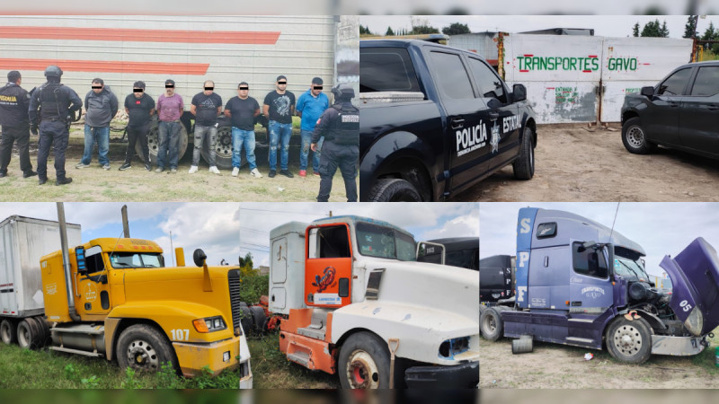 Cae el terror de la Autopista México - Querétaro: Fiscalía de Cuautitlán enfrenta a banda y revienta lote de tráileres robados; hay 7 detenidos 