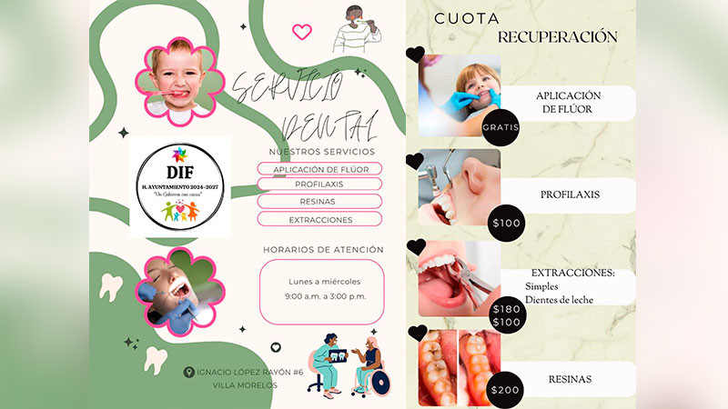 Implementa el Ayuntamiento de Morelos servicios básicos dentales 