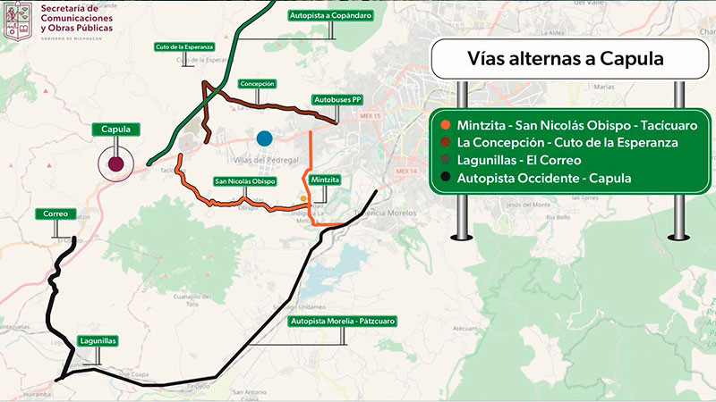 Conoce las rutas alternas para llegar a Capula a la Feria de la Catrina 