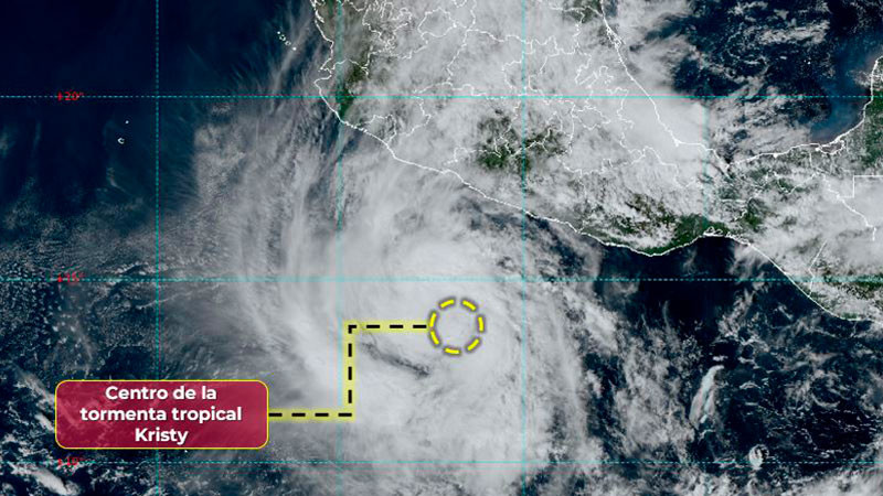 Se forma tormenta tropical Kristy en costas de Guerrero y Michoacán; podría evolucionar a huracán categoría 2  