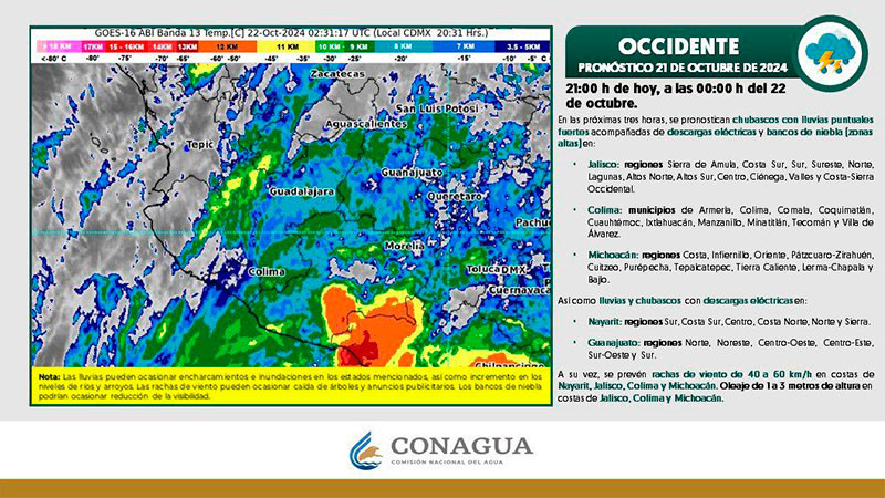 En alerta PC estatal ante tormenta tropical Kristy 