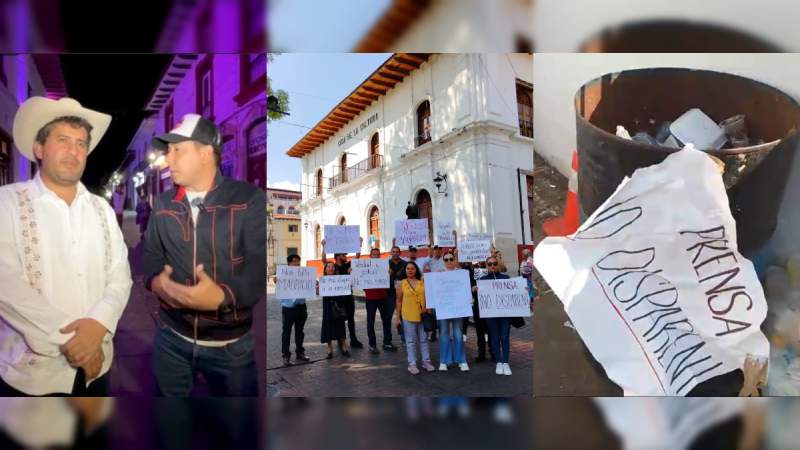 Alcalde Carlos Manzo, enemigo de los periodistas: Ordena quitar pancartas exigiendo justicia para Mauricio Cruz Solís asesinado en Uruapan, Michoacán 