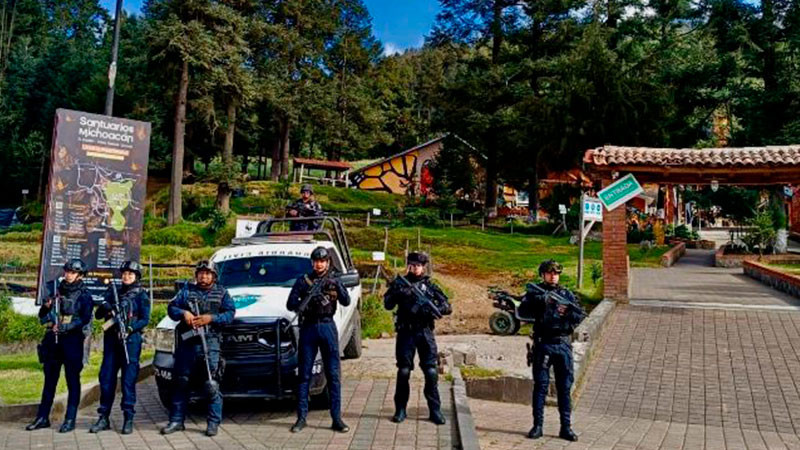 Desplegado operativo policiaco en Santuario de la Mariposa Monarca 