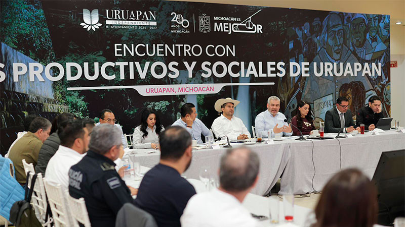 Acuerdan Bedolla y empresarios de Uruapan coordinación para el desarrollo 