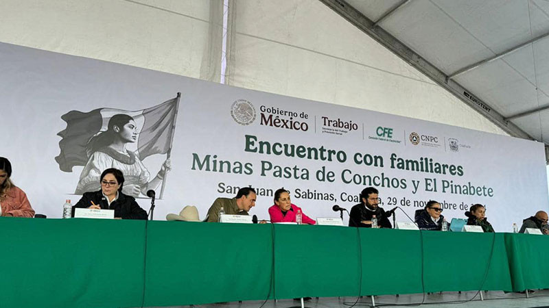 Sheinbaum se reúne con familiares de mineros de Pasta de Conchos y El Pinabete, en Coahuila 