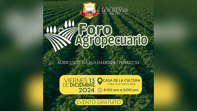 Anuncia Jiménez Solís Primer Foro Agropecuario en Los Reyes 