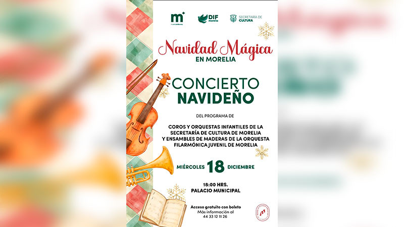 SeCultura Morelia invita al Concierto Navideño de Coros y Orquestas Infantiles  
