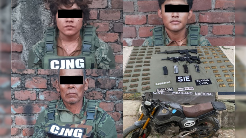 Caen 3 miembros del CJNG – Viagras con armas, 860 cartuchos y equipo táctico en Buenavista, Michoacán 