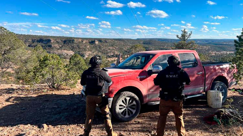 Destruyen campamento presuntamente utilizado por criminales en Guachochi, Chihuahua 
