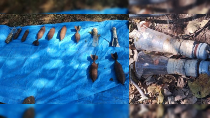 Agentes desactivan 19 explosivos para dron y aseguran 12 kg de pólvora en Buenavista, Michoacán 