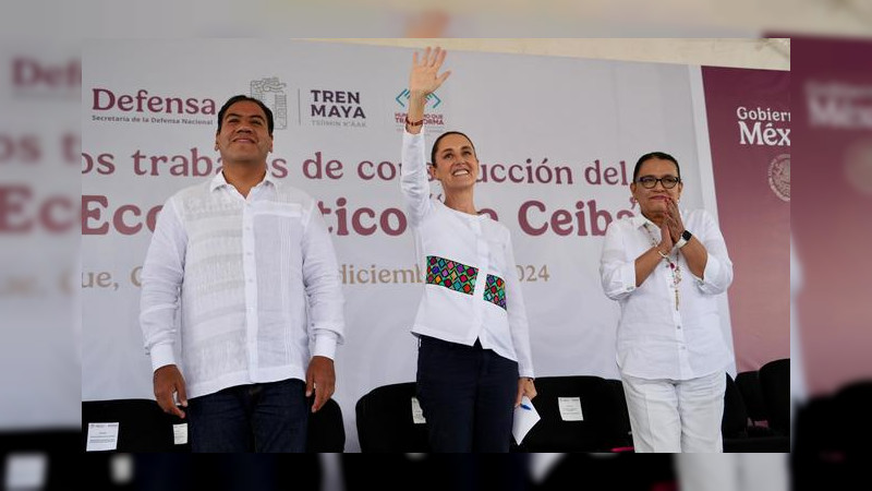 Sheinbaum da banderazo para la construcción del Parque Ecoturístico “La Ceiba” en Palenque, Chiapas 