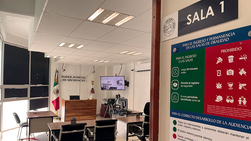 2,452 audiencias realizadas durante noviembre por juezas y jueces orales penales del Poder Judicial de Michoacán 