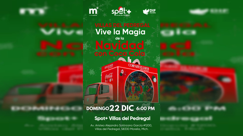 “Camión de la Felicidad” llevará magia navideña a Spot+ Villas del Pedregal del DIF Morelia  