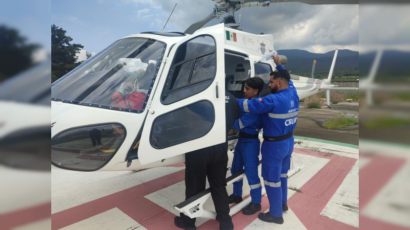 Sector salud de Michoacán realizó en 2024 más de 140 traslados en ambulancia aérea 