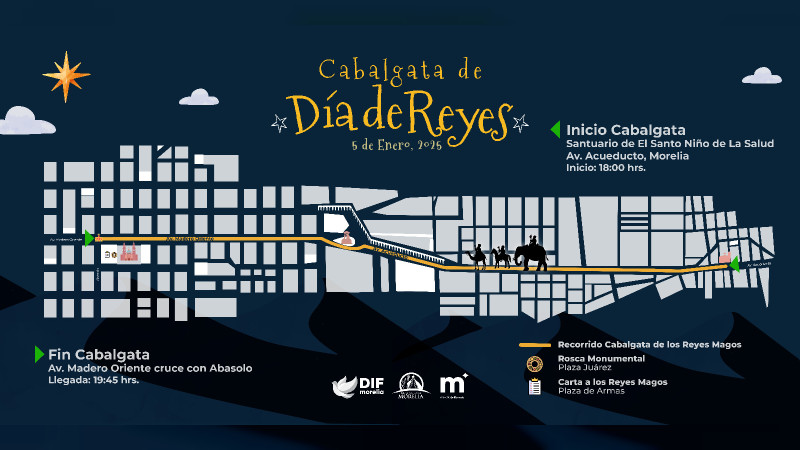 Por Cabalgata de Día de Reyes, habrá cortes a la circulación en Morelia 