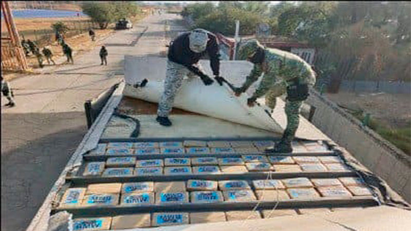 Coordinación de autoridades, permite asegurar 323 kilos de estupefacientes en Celaya, Guanajuato 