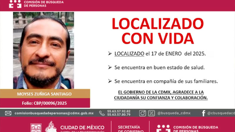Localizan con vida al fotoperiodista Moysés Zúñiga, desaparecido en CDMX 