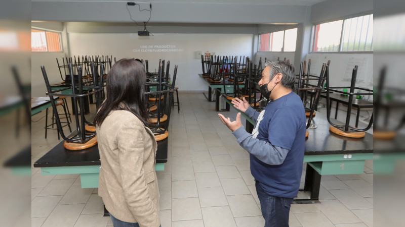 Gobierno estatal revisa infraestructura educativa en bachilleratos de Michoacán