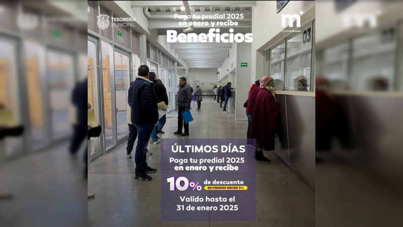 Últimos días del 10% de descuento en predial 2025 Morelia 