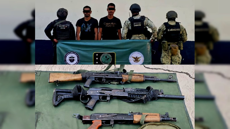 Detienen a dos tapatíos con arsenal, tras emboscada al Ejército en Apatzingán, Michoacán 