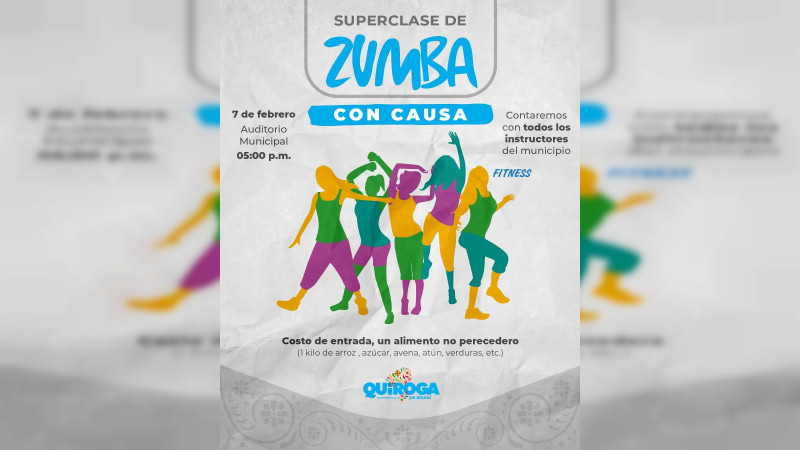 Quiroga invita a la Clase de Zumba con Causa: Actívate y Ayuda 