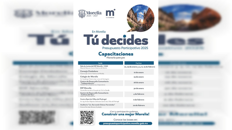 Gobierno de Morelia continúa las capacitaciones del Presupuesto Participativo 