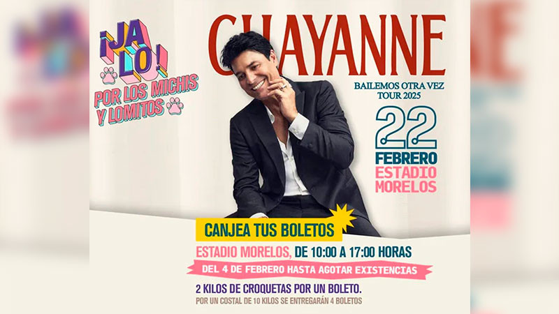  Mañana martes inicia el canje de boletos para el concierto de Chayanne 