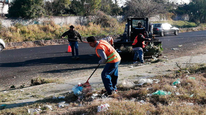Gobierno de Morelia realiza jornadas integrales de limpieza en Colonia Industrial y Colinas del Sur 