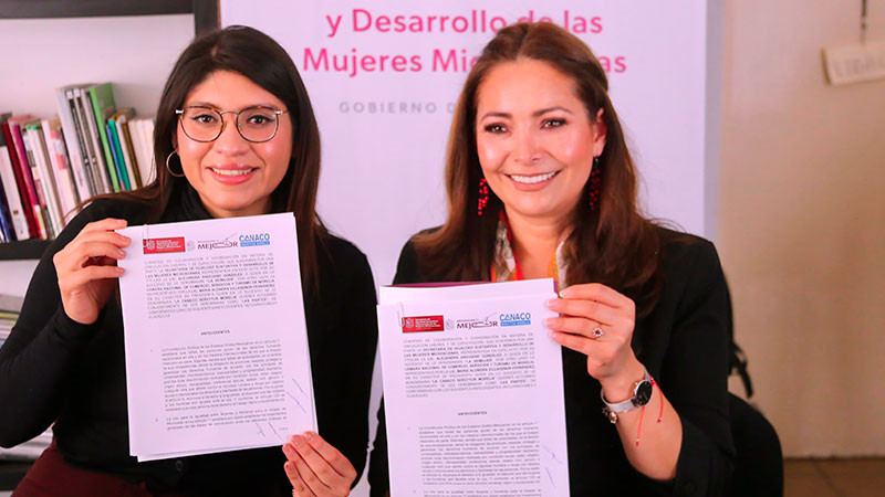 Canaco Morelia y SEIMUJER firman acuerdo en beneficio de las mujeres 