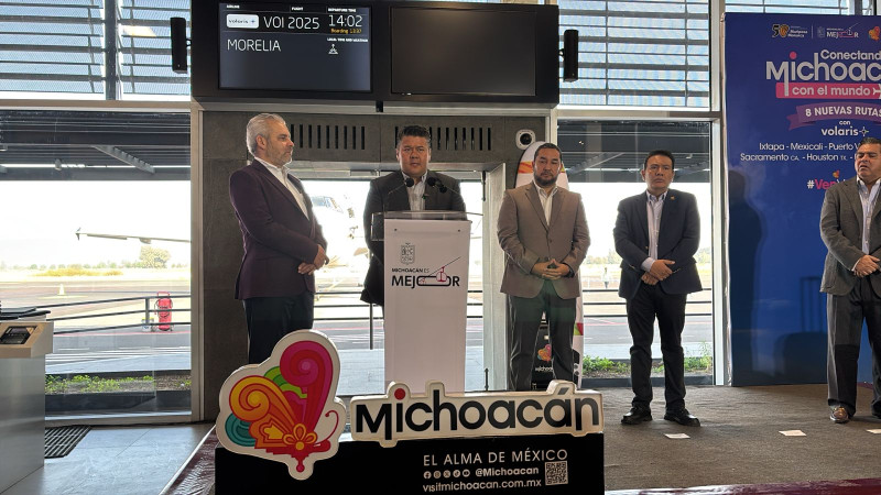 Gobierno de Michoacán y Volaris presentan 8 nuevas rutas aéreas 