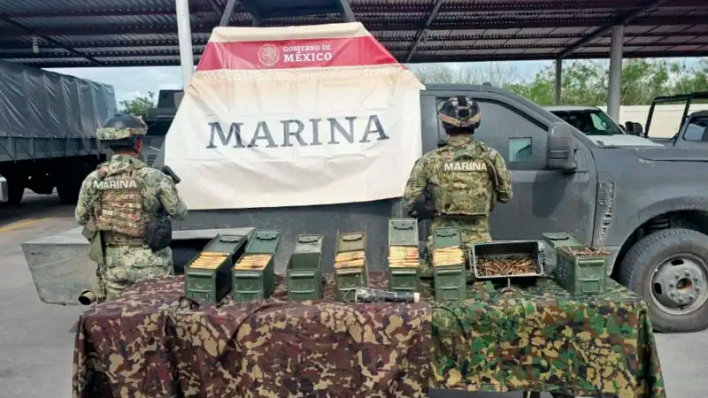 En Tamaulipas, aseguran camioneta 'monstruo', explosivos y más de mil cartuchos útiles 