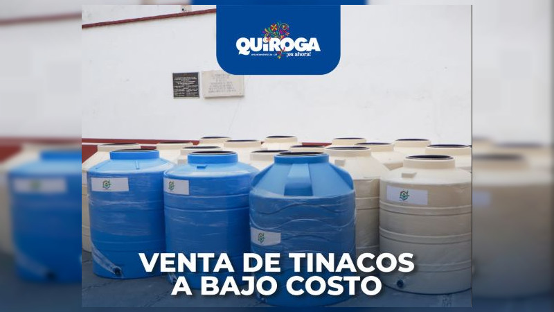 Gobierno municipal de Quiroga apoya a Familias con tinacos a bajo costo 