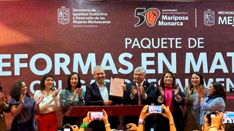 Entrega Bedolla y Seimujer paquete de reformas en materia de deudores alimentarios, en Michoacán 