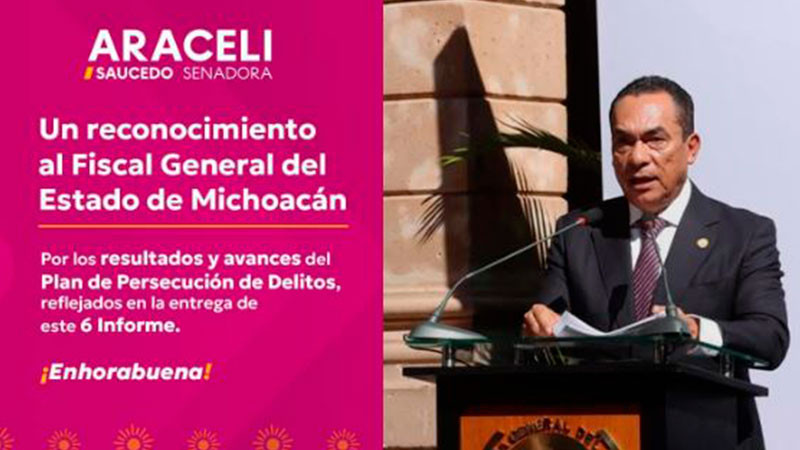 FGE avanza en procuración de justicia, en la persecución y sanción de los delitos: Araceli Saucedo 