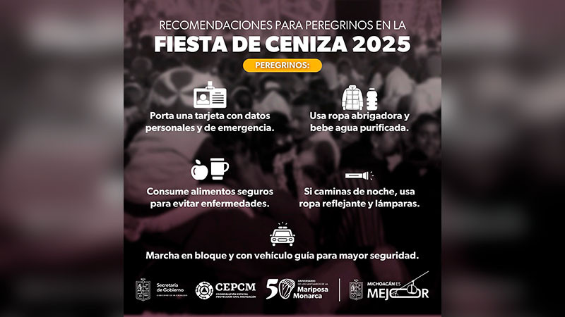  En Michoacán Protección Civil emite recomendaciones para Fiesta de Ceniza en Carácuaro: Segob 