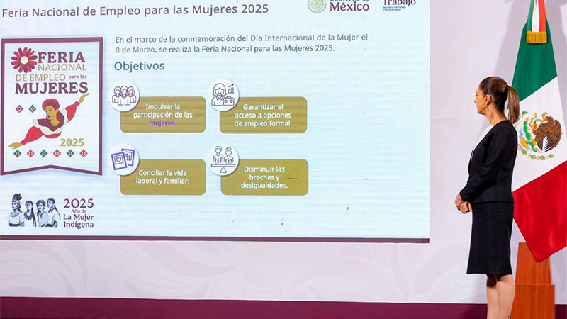 Anuncia Claudia Sheinbaum la Feria Nacional de Empleo para Mujeres 