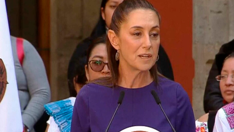 En Palacio Nacional, Sheinbaum encabeza conmemoración del Día Internacional de la Mujer 