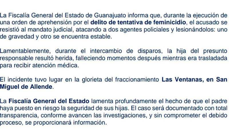 Tragedia en San Miguel de Allende: menor pierde la vida durante cumplimiento de orden de aprehensión 