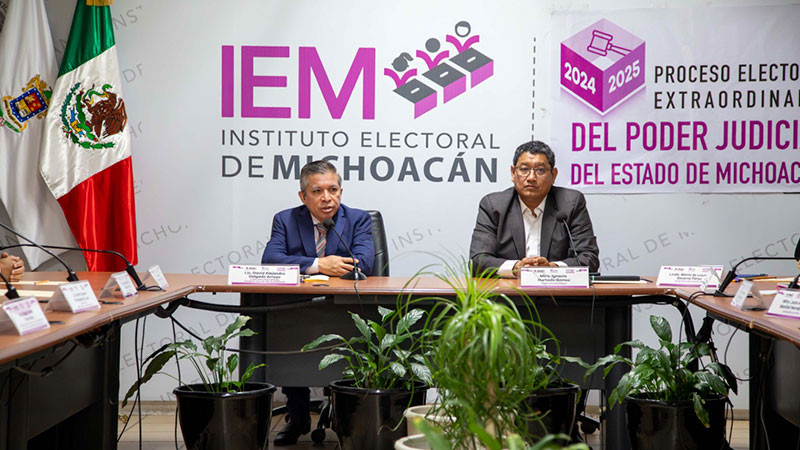 El INE y el IEM firman convenio de colaboración para el Proceso Electoral del Poder Judicial de Michoacán 2024-2025 