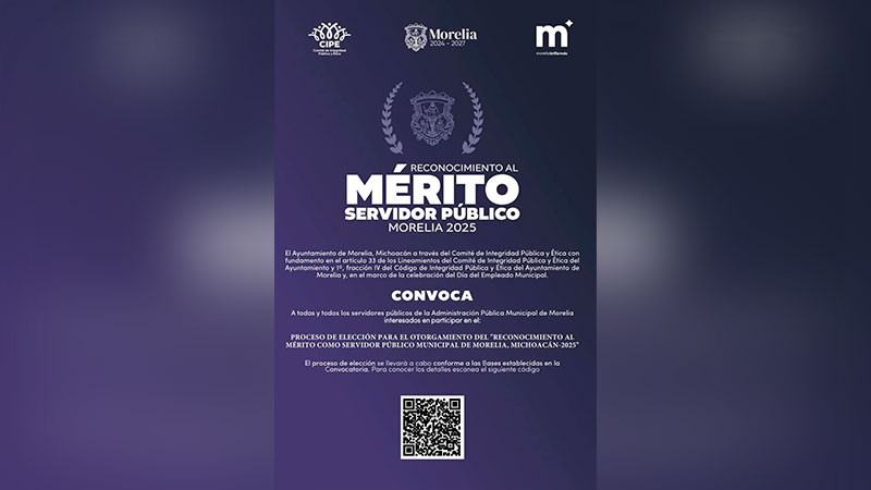 Gobierno de Morelia lanza convocatoria para reconocer a Servidores Públicos Municipales 