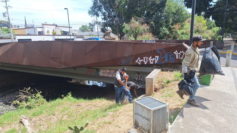 Gobierno de Morelia interviene bajo puentes de Av. Solidaridad