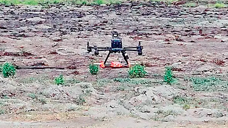 Utilizan dron para rastrear indicios en rancho Izaguirre 