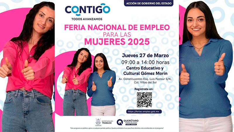 Anuncia ST Feria de empleo para Mujeres con más de mil vacantes, en Querétaro 
