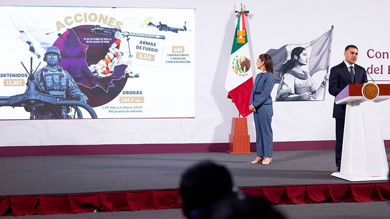 Claudia Sheinbaum destaca reducción de 19 homicidios dolosos diarios entre septiembre de 2024 y marzo de 2025 