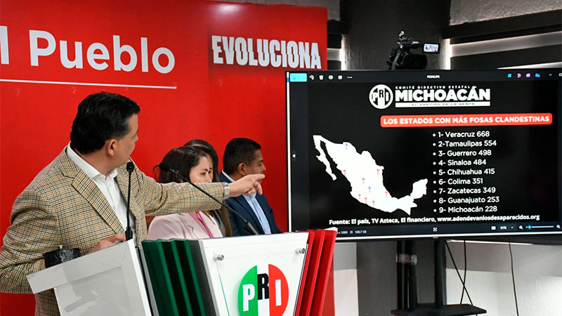 Michoacán en el top 10 de fosas clandestinas localizadas y personas desaparecidas: Memo Valencia 