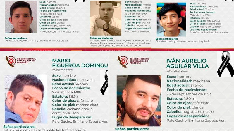 Localizan  cuerpos de 5 hombres desaparecidos en Veracruz; habían sido "levantados" en 2020 