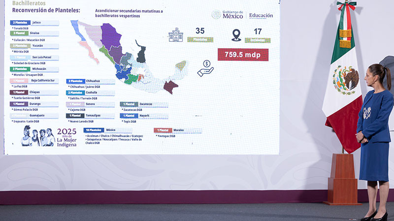 Anuncia Claudia Sheinbaum ampliación de infraestructura educativa mediante conversión de secundarias a bachilleratos, entre otras cosas  