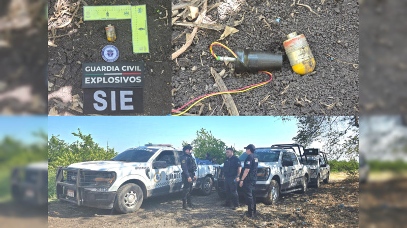 Espían con drones desactivación de granada en Apatzingán, Michoacán: Policía logra inhibir sobrevuelo de aparatos 