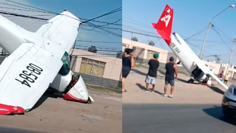Sobreviven dos tripulantes de una avioneta tras desplomarse en Pisco, Perú 
